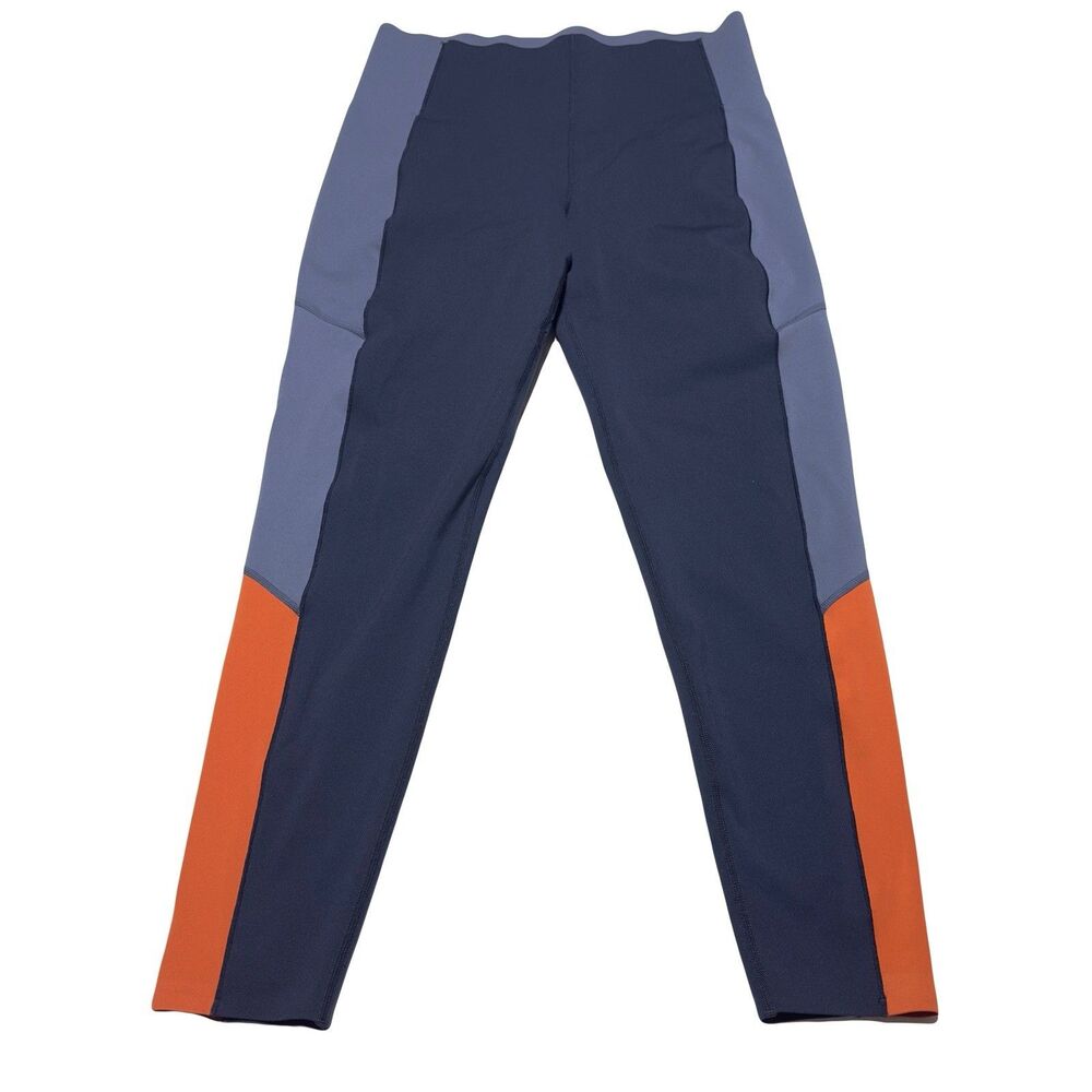 Sweaty Betty Power High Waist Leggings Blue Colorblock Full Length US Size 12